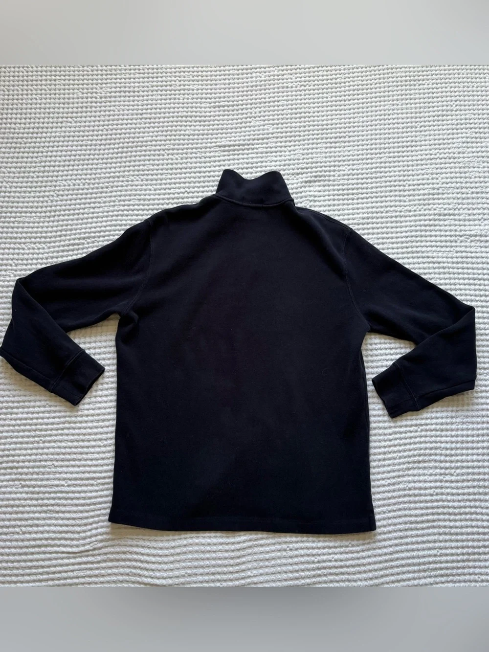 Polo Ralph Lauren Quarter Zip Estate Rib Pullover Navy Blue Pony Cotton - M